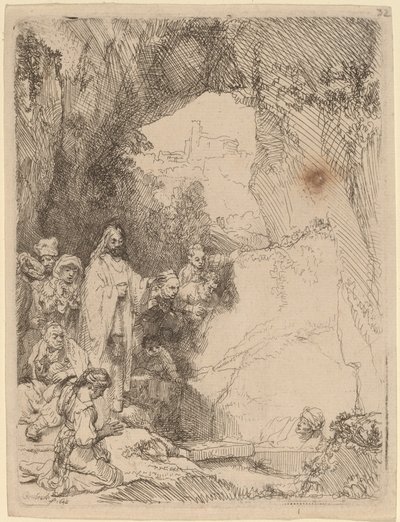 Die Auferweckung des Lazarus: Kleine Platte von Rembrandt van Rijn