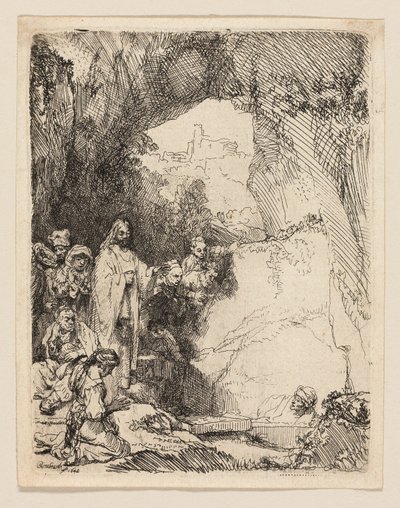 Die Auferweckung des Lazarus: Kleine Platte von Rembrandt van Rijn