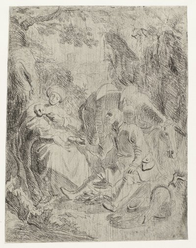 Die Rast auf der Flucht nach Ägypten von Rembrandt van Rijn