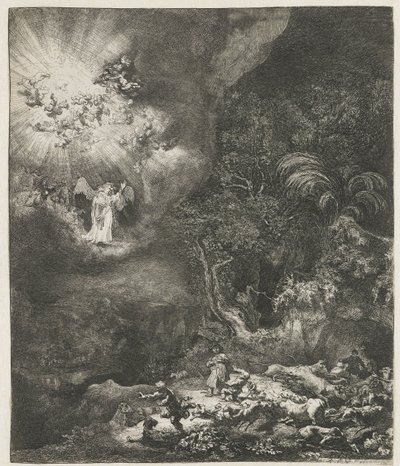 Der Engel erscheint den Hirten von Rembrandt van Rijn