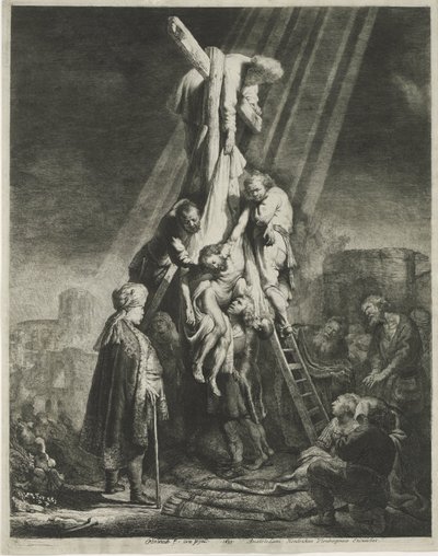 Die Kreuzabnahme: zweite Platte von Rembrandt van Rijn