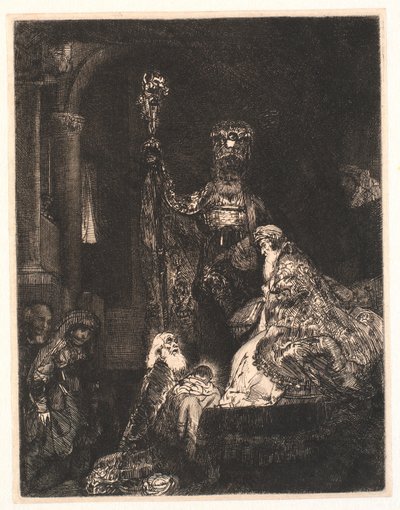 Darstellung im Tempel: im dunklen Stil von Rembrandt van Rijn