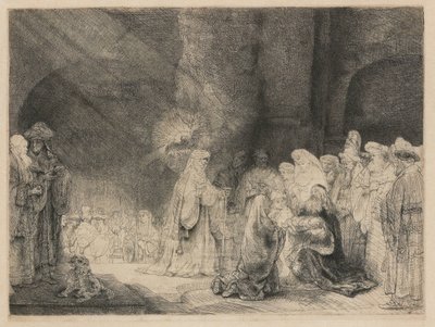 Darstellung im Tempel: länglicher Druck von Rembrandt van Rijn