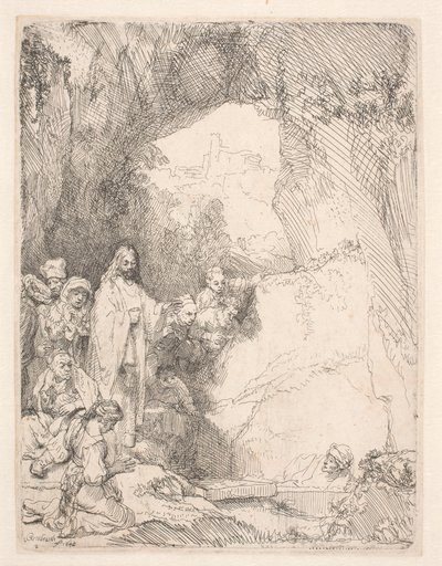 Die Auferweckung des Lazarus: die kleinere Platte von Rembrandt van Rijn