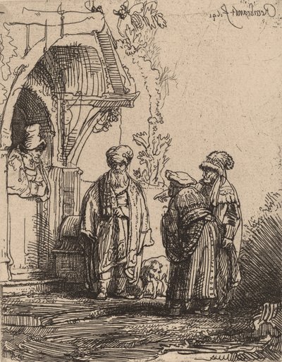 Drei orientalische Figuren Jakob und Laban, 1641 von Rembrandt van Rijn