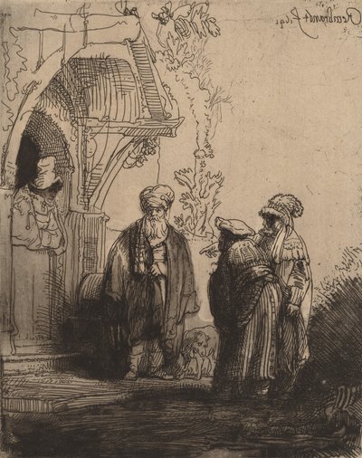 Drei orientalische Figuren Jakob und Laban, 1641 von Rembrandt van Rijn