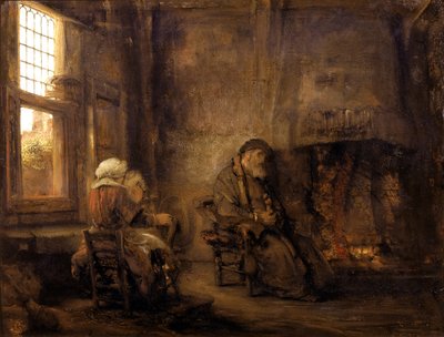 Tobit und Anna warten auf die Rückkehr ihres Sohnes, 1659 von Rembrandt van Rijn