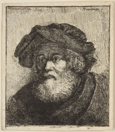 Alter Mann mit Barett von Rembrandt van Rijn