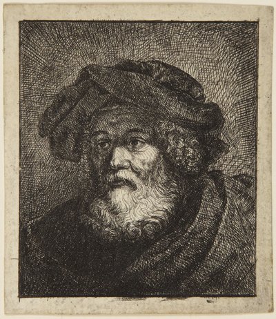 Alter Mann mit Barett von Rembrandt van Rijn