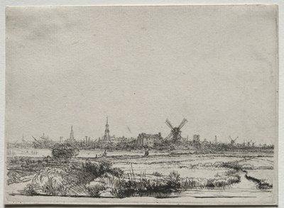 Blick auf Amsterdam von Nordwesten, um 1640 von Rembrandt van Rijn