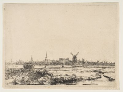 Blick auf Amsterdam von Nordwesten, ca. 1640 von Rembrandt van Rijn