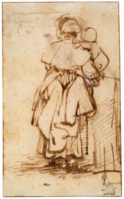 Frau mit einem Kind auf ihrem Schoß, 1640er Jahre von Rembrandt van Rijn