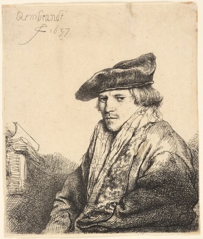 Junger Mann mit Samtkappe (Ferdinand Bol?) von Rembrandt van Rijn