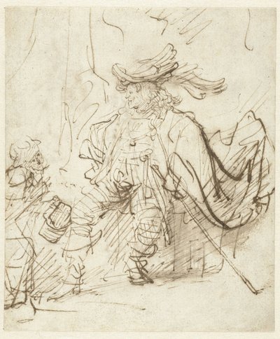 Sitzender Schauspieler in der Rolle des Capitano von Rembrandt van Rijn