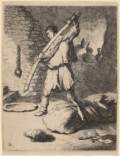 Die Enthauptung Johannes des Täufers von Rembrandt van Rijn and Studio of Rembrandt
