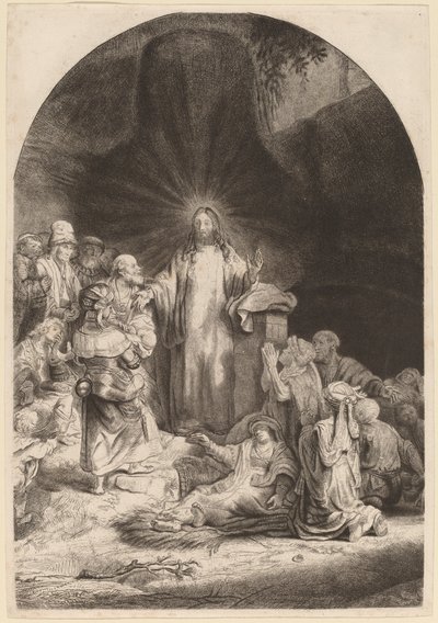 Christus predigt und heilt (Fragment aus dem Hundert-Gulden-Blatt) von Rembrandt van Rijn and William Baillie