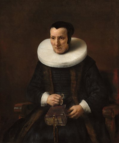 Eine alte Dame mit einem Buch von Rembrandt van Rijn and Workshop