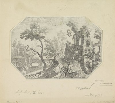 Landschaft mit Ruine von Remigio Cantagallina