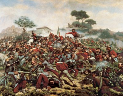 Giuseppe Garibaldi in der Schlacht von Calatafimi, 15. Mai von Remigio Legat