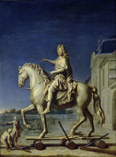 Transport der Reiterstatue von Ludwig XIV. zum Place Vendome im Jahr 1699, nach 1669 von René Antoine Houasse