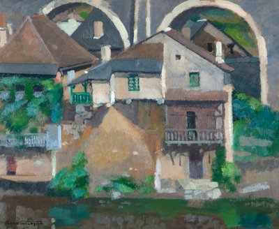 Häuser an der Vézère in Uzerche von René Fontayne