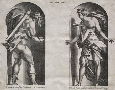 Cephalus und Procris in zwei Nischen von Rene Boyvin
