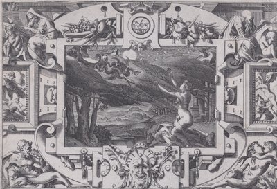Medea und ihr von Drachen gezogener Wagen, 1563 von Rene Boyvin