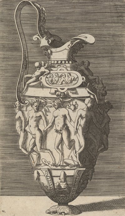 Vase mit tanzenden Frauen und Satyrn, spätes 17. Jahrhundert von Rene Boyvin