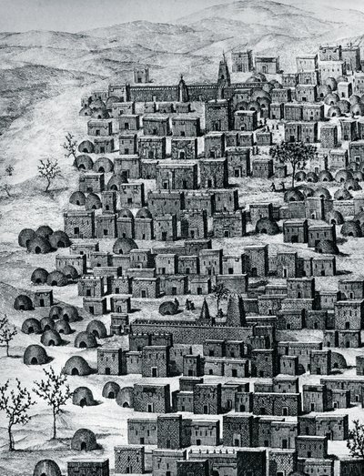 Ansicht der Stadt Timbuktu, Mali, Stich aus 