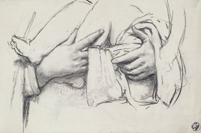 Studie der Hand für Unsere Liebe Frau von Morienval in Oise, Frankreich von René François Xavier Prinet