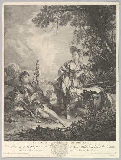 Le Berger Recompensé Der belohnte Schäfer, 18. Jahrhundert von Rene Gaillard