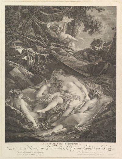 Die schlafenden Bacchantinnen, 18. Jahrhundert von Rene Gaillard