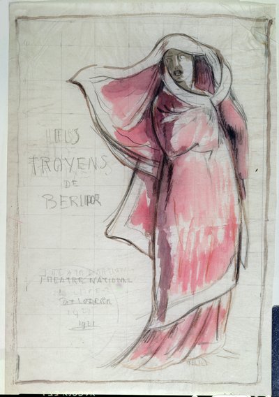 Entwurf für ein Plakat zur Werbung für Les Troyens (Die Trojaner) von Hector Berlioz für eine Aufführung an der Oper von Paris im Jahr 1921 von Rene Piot