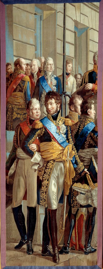 Interview von Napoleon I. und Königin Luise von Preußen in Tilsit (Tilsitt), 6.07.1807 Gobelins-Manufaktur nach einem Detail des Gemäldes von René Théodore Berthon (1776-1859) von Rene Theodore Berthon