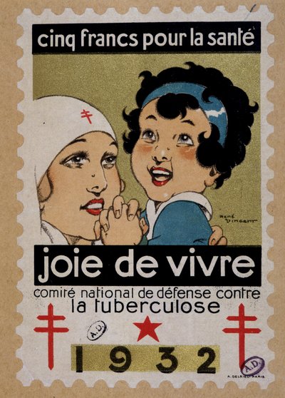 Stempel des Nationalen Verteidigungskomitees gegen Tuberkulose von Rene Vincent