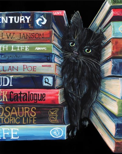 Neugierige Bibliothekskatze von Renee Machan Cottagecore Artist