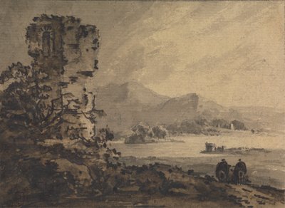 Klassische Landschaft mit zwei Reitern rechts von Rev. William Gilpin