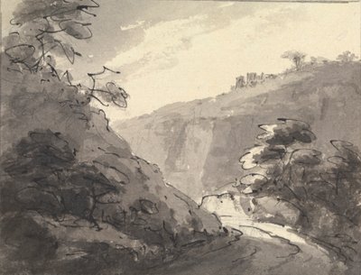 Landschaft mit Straße im Vordergrund von Rev. William Gilpin