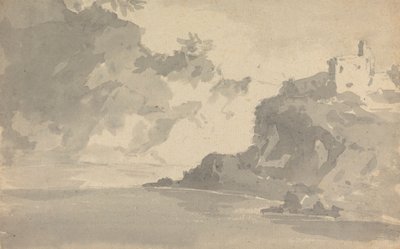 Skizze mit einer Burg auf einem Berggipfel von Rev. William Gilpin