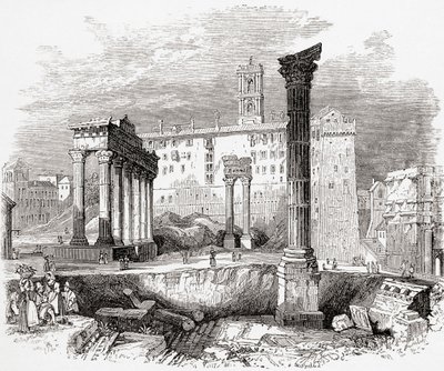 Im Forum, Blick zum Kapitol, Rom, Italien im späten 19. Jahrhundert. Aus Italienische Bilder von Rev. Samuel Manning, veröffentlicht um 1890. von Reverend Samuel Manning