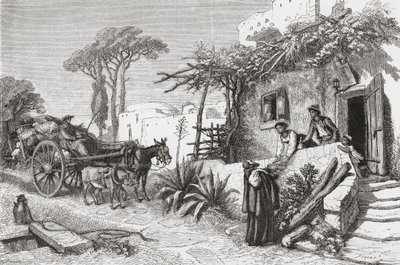 Bettelnde Mönche in der Nähe von Neapel, Italien im späten 19. Jahrhundert von Reverend Samuel Manning