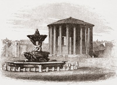 Tempel der Vesta, Forum Romanum, Rom, Italien im späten 19. Jahrhundert. Aus Italienische Bilder von Rev. Samuel Manning, veröffentlicht um 1890. von Reverend Samuel Manning
