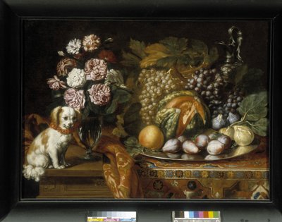 Stillleben mit Zwergspaniel von Reynaud Levieux