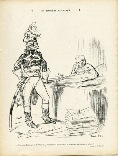 Illustration von Ricardo Flores (1878-1918) in Le Lire, 29/11/13 - In der Dritten Republik - Erste Republik - General Generaux, Baptiste Faurie (1853-1938) von Ricardo Flores