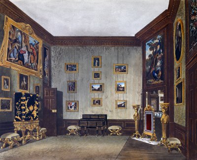 Schreibzimmer des Königs, aus Die Geschichte der königlichen Residenzen von Richard (after) Cattermole