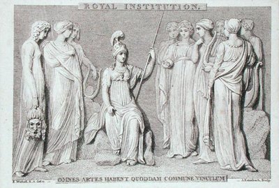 Karte der Royal Institution, graviert von A. Rannbach, aus Michael Faradays Sammelalbum von Richard (after) Westall