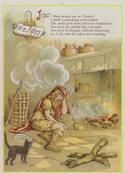 Seite aus Upstream von Richard Andre, König Alfred und die Kuchen von Richard Andre