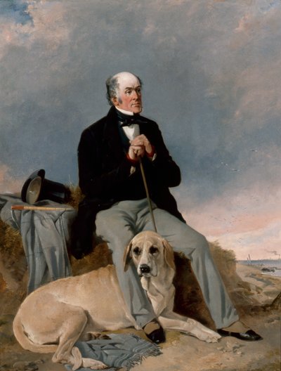 Porträt eines Gentlemans mit seinem Labrador von Richard Ansdell