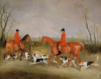George Mountford, Huntsman to the Quorn, und W. Derry, Whipper-In, bei John O