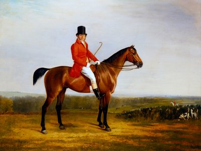 Isaac Sadler auf einem braunen Jäger von Richard Barrett Davis